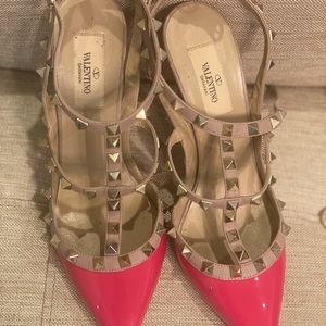 Valentino patent pink Rockstud pumps